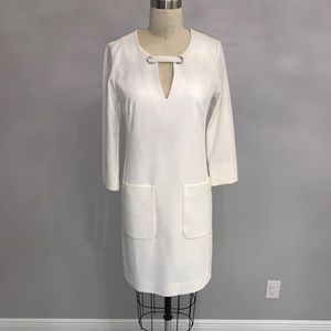 Etcetera Ivory Stretch Crepe Dress